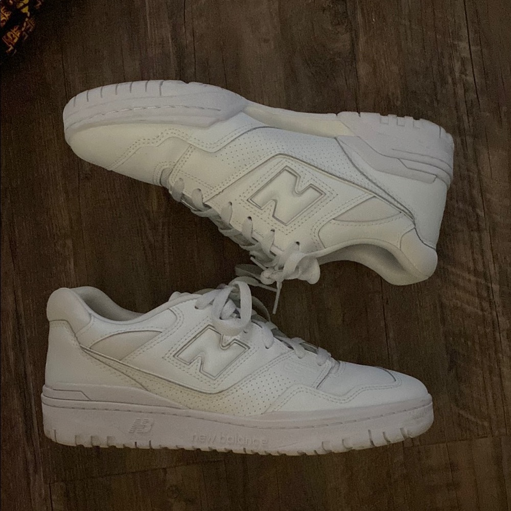New Balance 550 All-White Athletic Shoes
